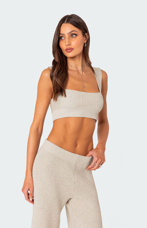 Sunday Knit Crop Tank Top image number 3