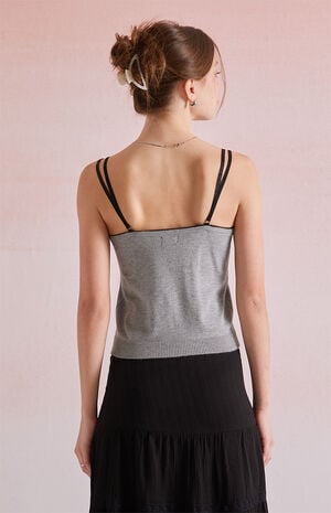Frankie Button Up Sweater Tank Top image number 3