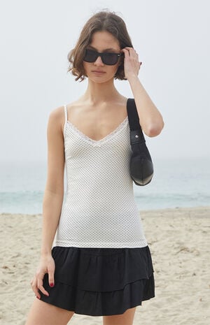 White & Black Polka Dot Nicolette Tank Top image number 1