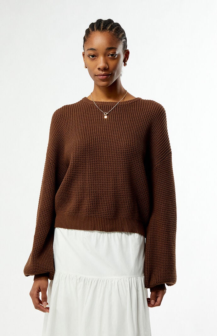 Rhythm Chocolate Classic Knit Crew Neck Sweater