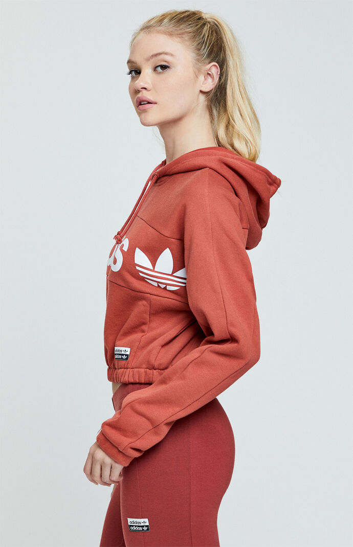 Red adidas hoodie pacsun clearance