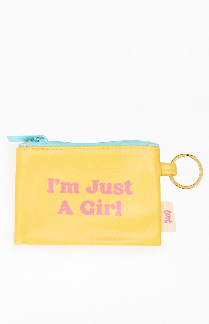 Talking Out of Turn I'm Just a Girl Color Block Penny Key Ring in Yellow