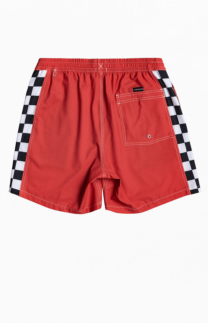 Red Checker Arch 17" Swim Trunks