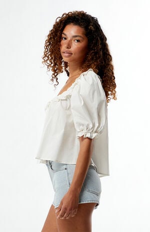 Puff Sleeve Button Up Top image number 2