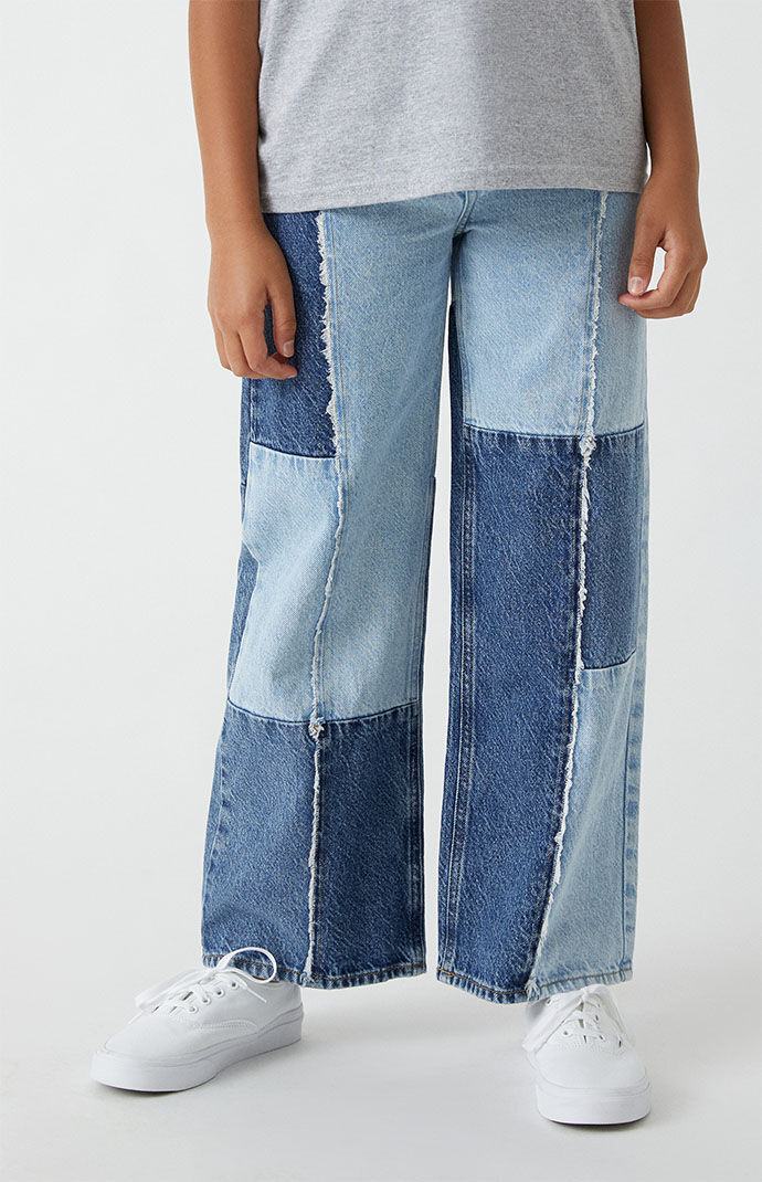 PacSun Kids Patchwork Baggy Jeans PacSun