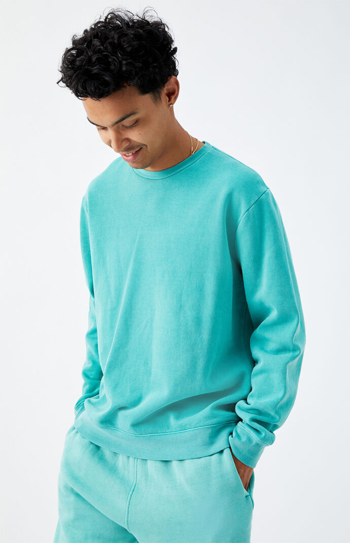 Green Vintage Wash Crew Neck Sweatshirt