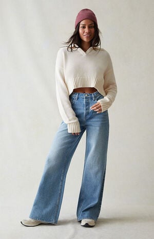 Medium Blue Wide Leg Jeans image number 1