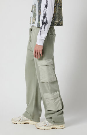Gray Baggy Cargo Sweatpants image number 3