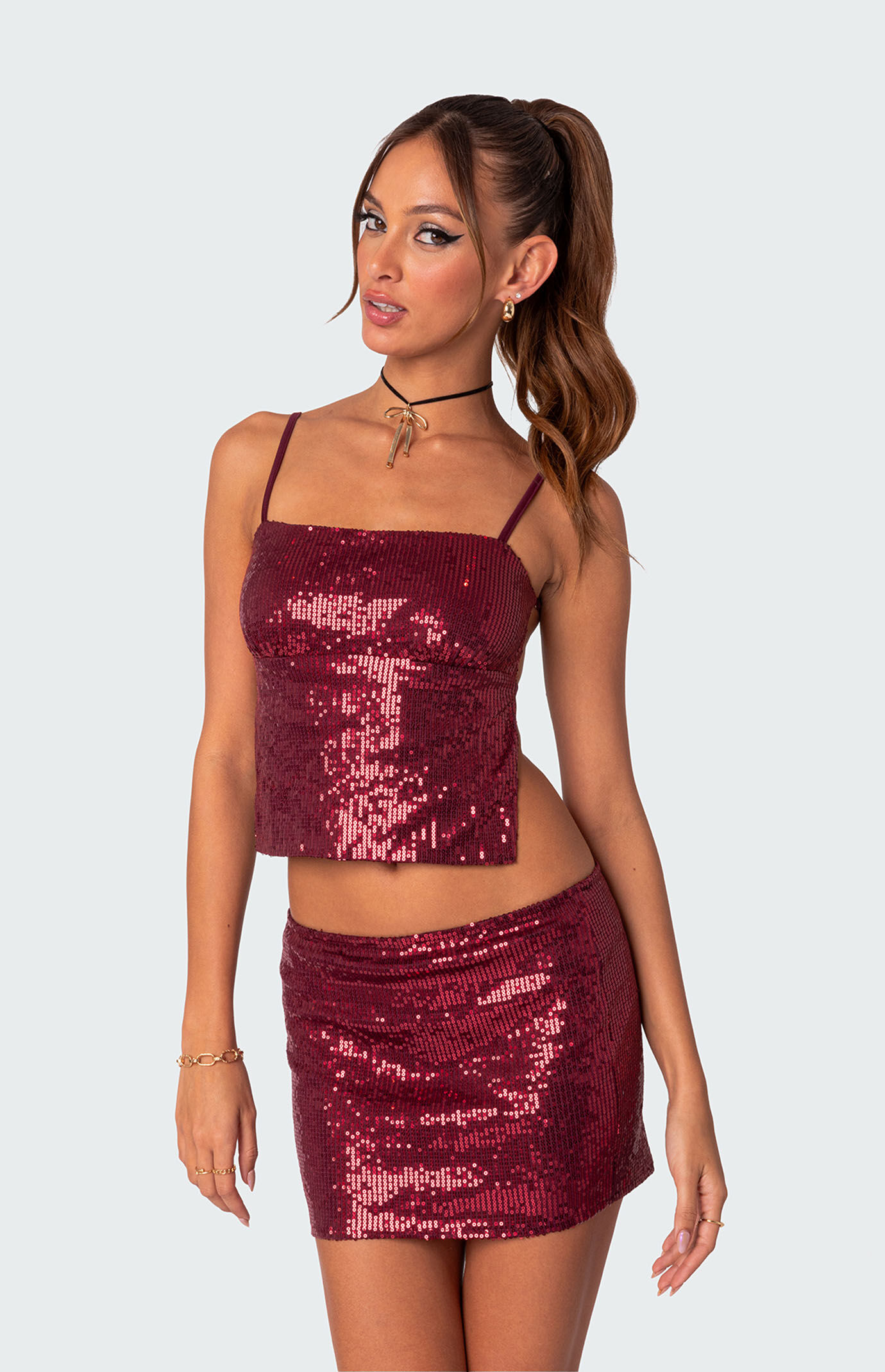 Edikted Cosmo Open Back Sequin Top PacSun