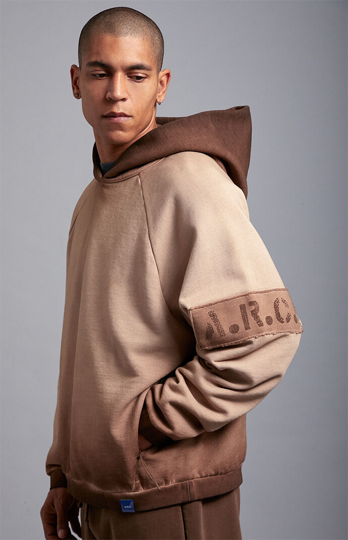 A.R.C. Brown Vintage Wash Heavyweight Oversized Fleece Hoodie | Pacsun