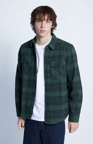 Brixton Green Bowery Heavyweight Long Sleeve Flannel Shirt | Pacsun