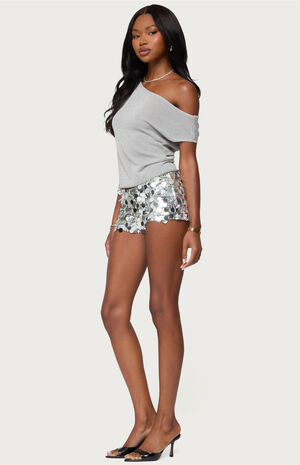 Holly Glitter Off Shoulder Top image number 4