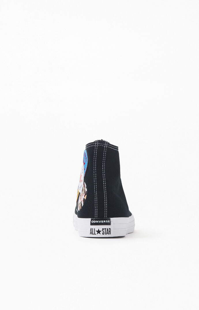 Converse Black Chuck Taylor All Star Multi Logo High Top Shoes At Pacsun Com