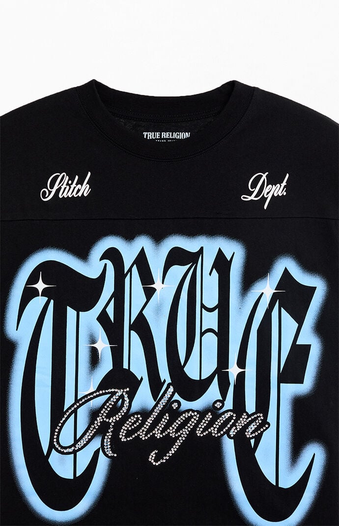 True Religion XL Crystal Logo Boxy T-Shirt