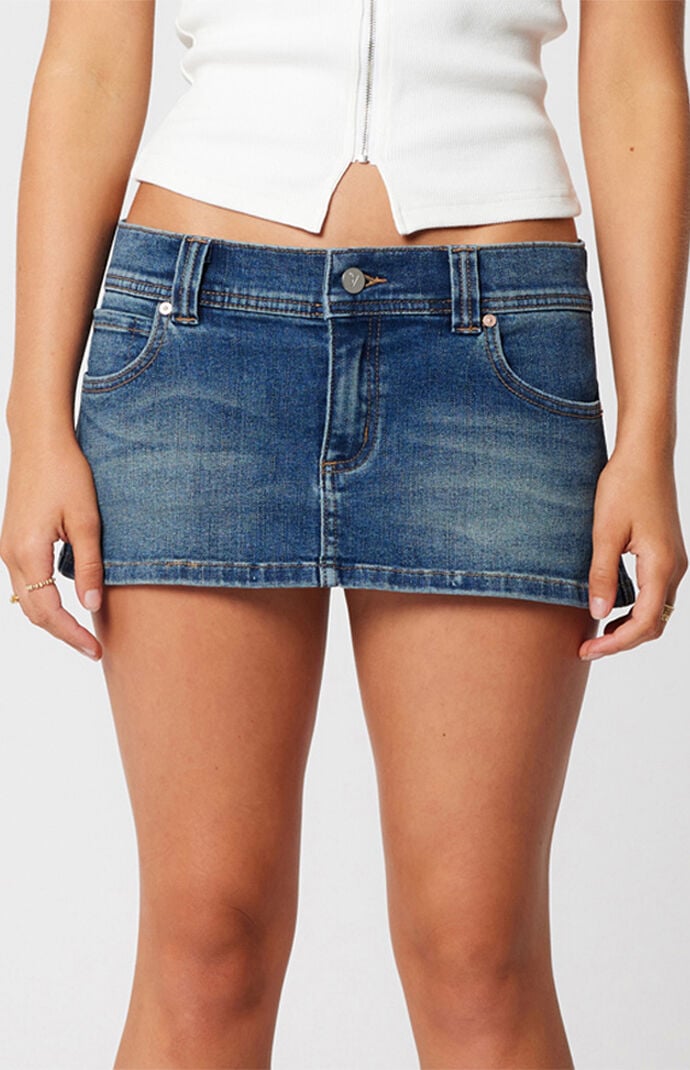 ABRAND Petra 00 Super Low Denim Mini Skirt | PacSun
