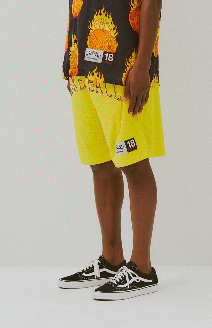 Basketball Skateboards Yellow Mesh