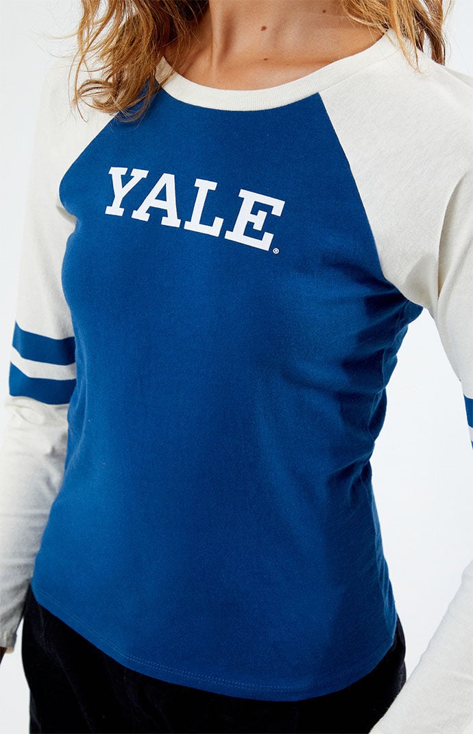 YALE Striped Raglan Long Sleeve T Shirt PacSun
