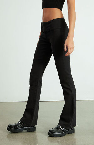 Black Low Rise Bootcut Pants image number 3