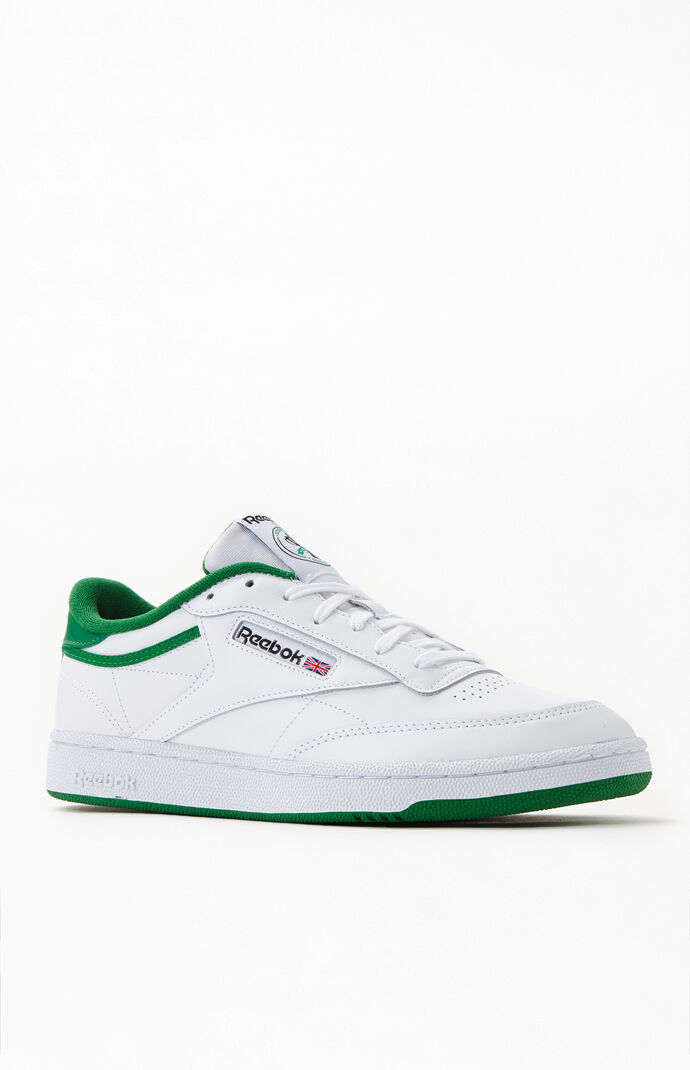 reebok green and white shoes