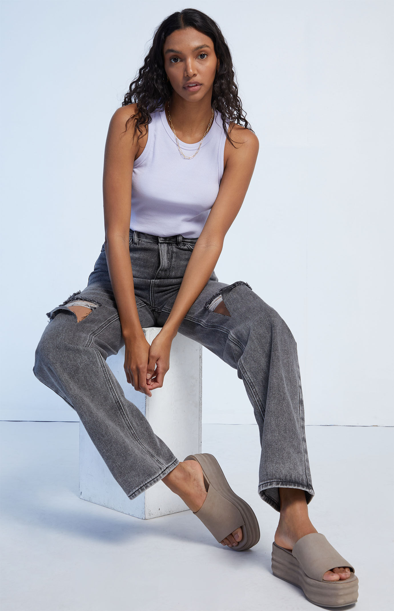 Women's Washed Black Ripped Boyfriend Jeans - Size 22