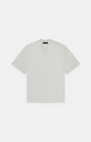 Essentials Light Heather Grey V-Neck T-Shirt image number 1