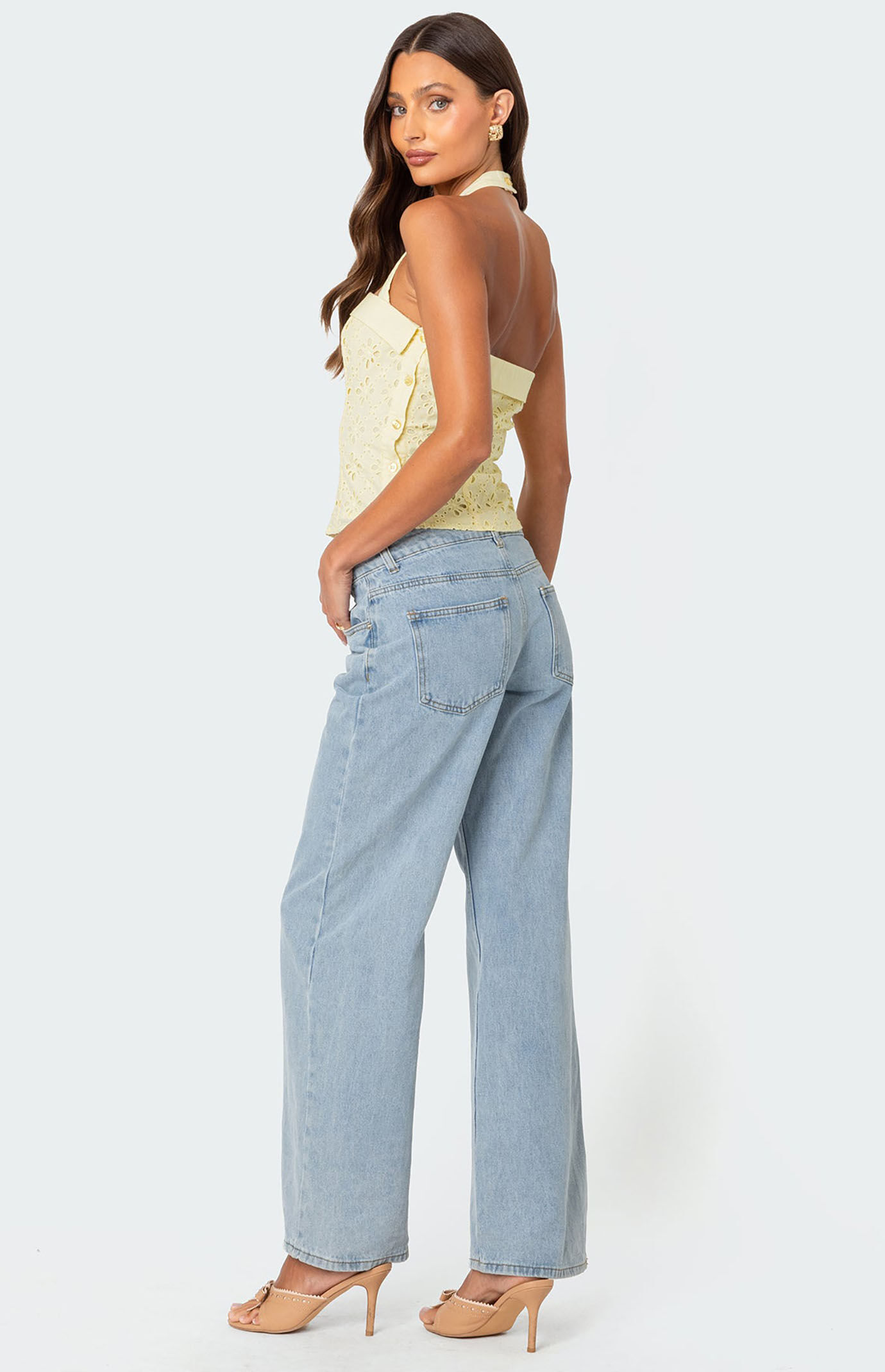 Edikted Side Button Eyelet Halter Top | PacSun