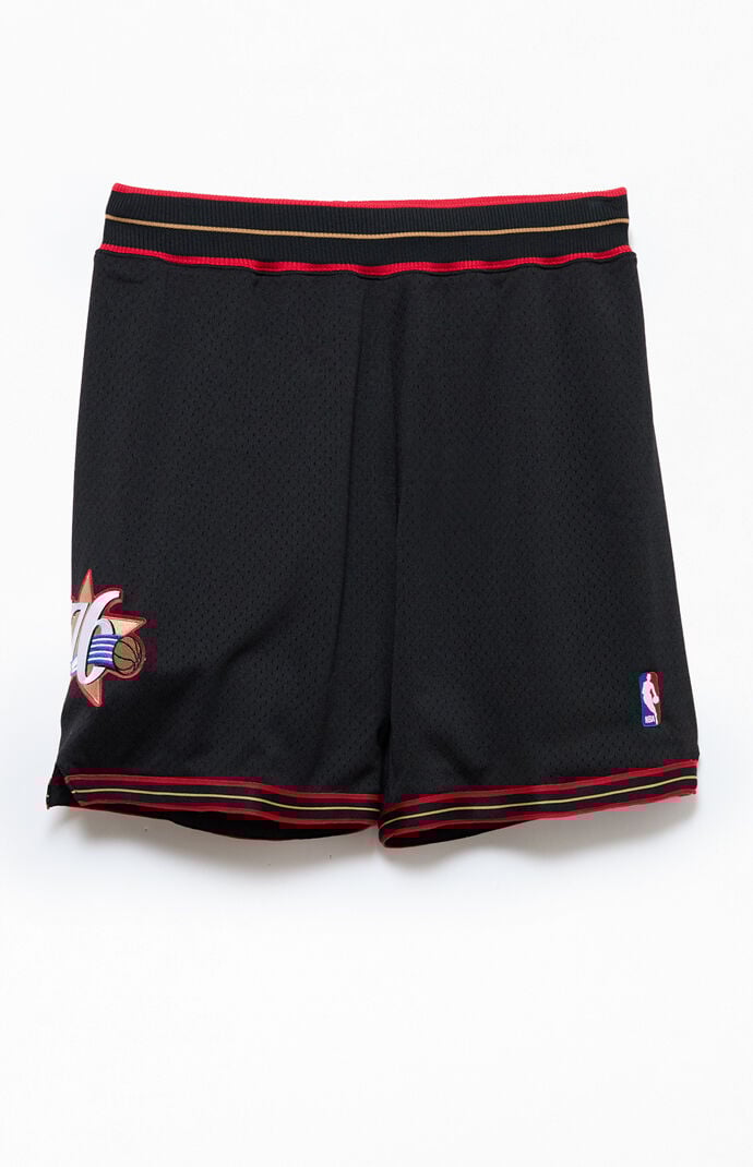 Mitchell & Ness NBA Philadelphia 76ers Black Mesh Shorts