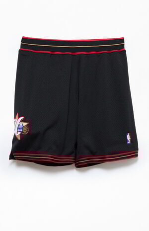 NBA Philadelphia 76ers Black Mesh Shorts image number 1