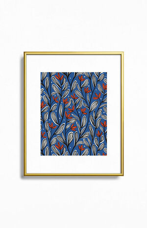 Navy Metal Framed Art Print Gold 8" x 10" image number 1