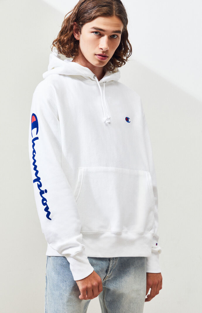 Champion reverse weave oversized flock pullover hoodi new arrivals