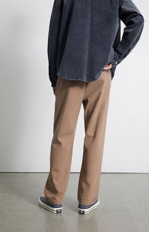Brown Drawstring Trouser Pants image number 4