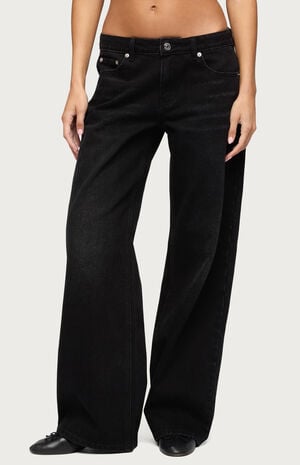 Raelynn Washed Low Rise Baggy Jeans image number 1