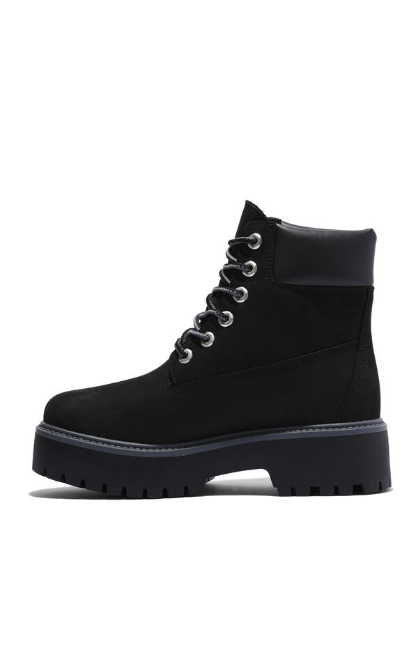 Timberland Women's Black Stone Street 6inch Lace-Up Waterproof Boots