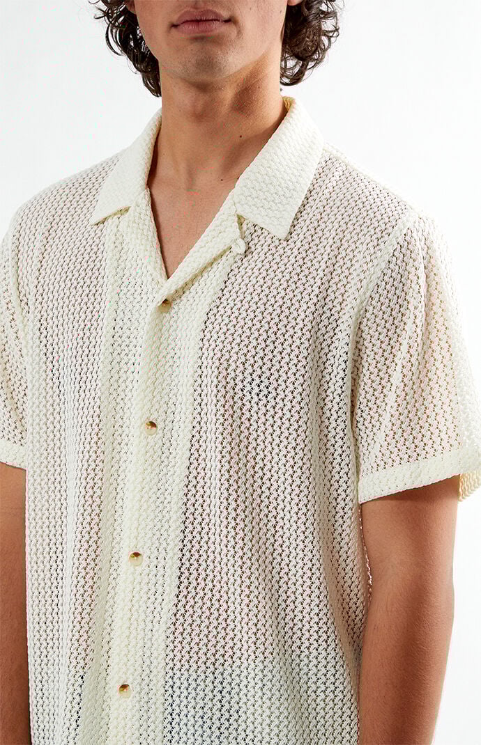 Pacsun Cream Lance Oversized Camp Shirt