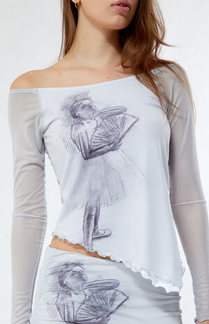 x PacSun Degas Dancer Mesh Off-The-Shoulder Top image number 2
