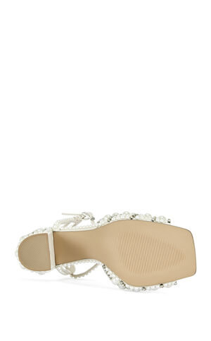 Women's Esteva White Pearl Block Sandals image number 5