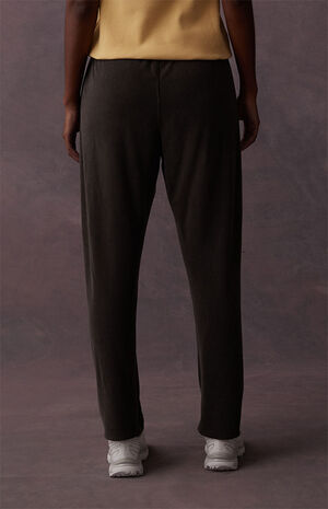 Women's Off Black Terry Cloth Resort Pants image number 4