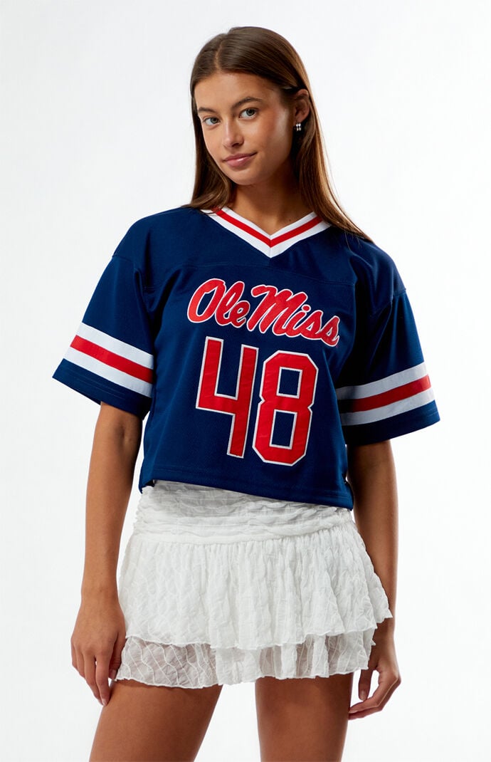HYPE & VICE Mississippi Ole Miss Cropped Football Jersey