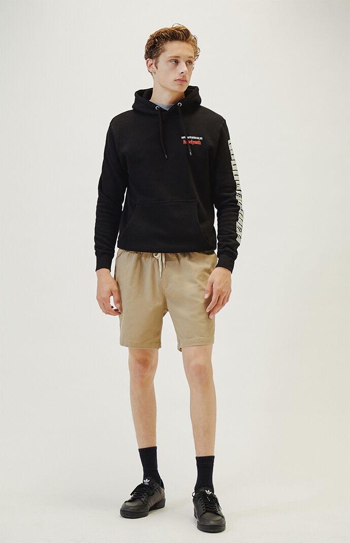 Khaki Stretch Twill Volley Shorts