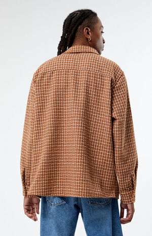 Brown Classic Tweed Oversized Shacket image number 3