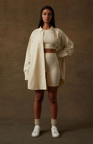 Women's Egg Shell Oxford Button Down Shirt image number 6