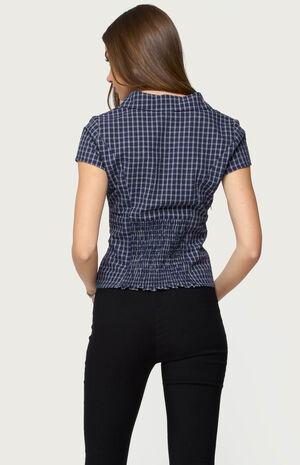 Oriya Gingham Tailored Button Up Shirt image number 3