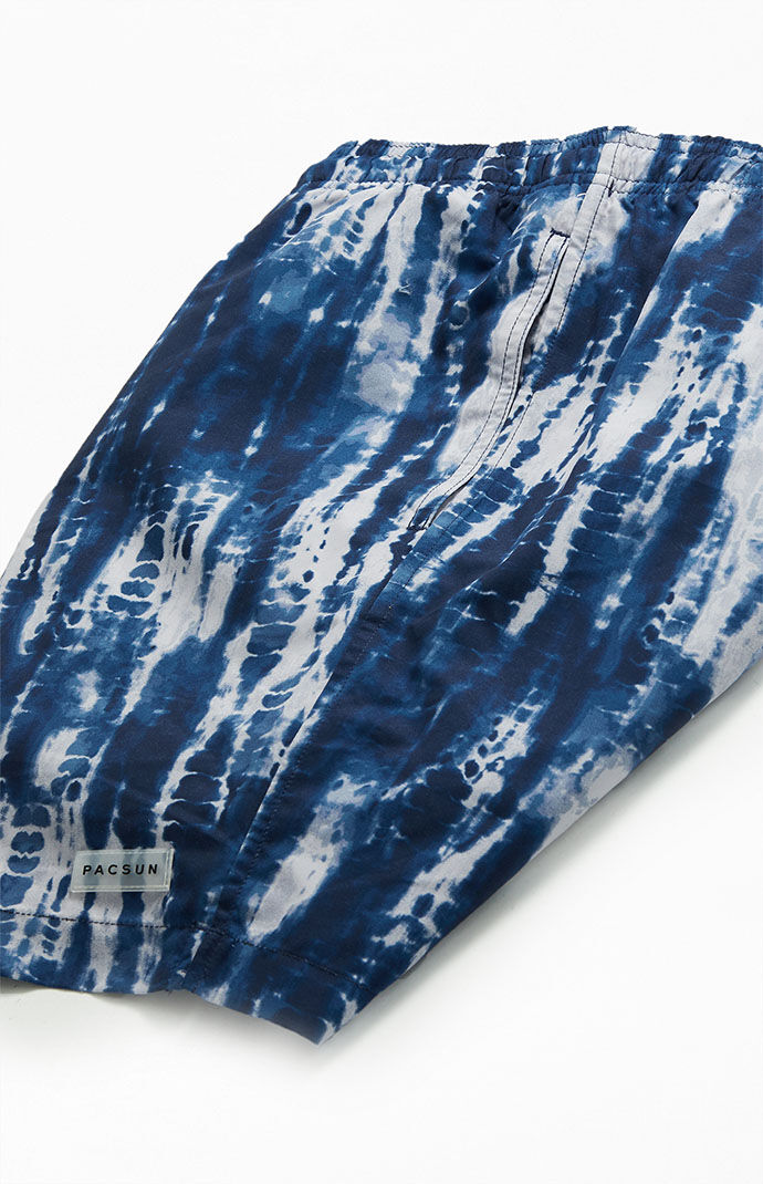 PacSun Vertical Tie Dye 17 Swim Trunks PacSun