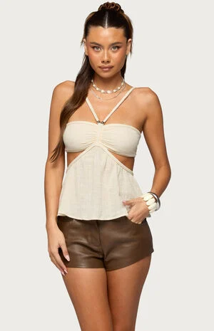 Rosalyn Cotton Braided Cutout Top image number 1