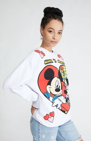 Mickey & Minnie Hearts Crew Neck Sweatshirt image number 3