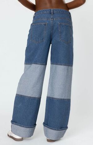 Lindsey Two Tone Cuffed Jeans image number 5