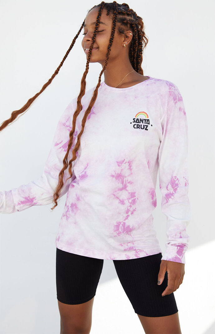 Tie-Dyed Hand Mural Long Sleeve Boyfriend T-Shirt
