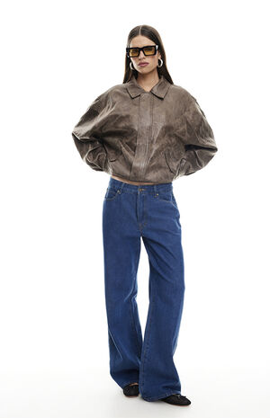 Faux Leather Kenny Bomber Jacket image number 1