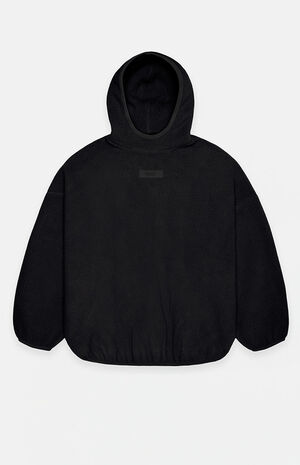 Jet Black Sherpa Polar Fleece Hoodie image number 6