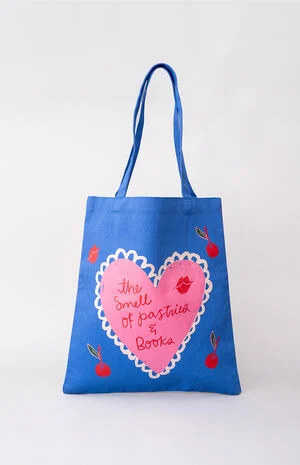 Pastries and Books Canvas Tote Bag image number 1